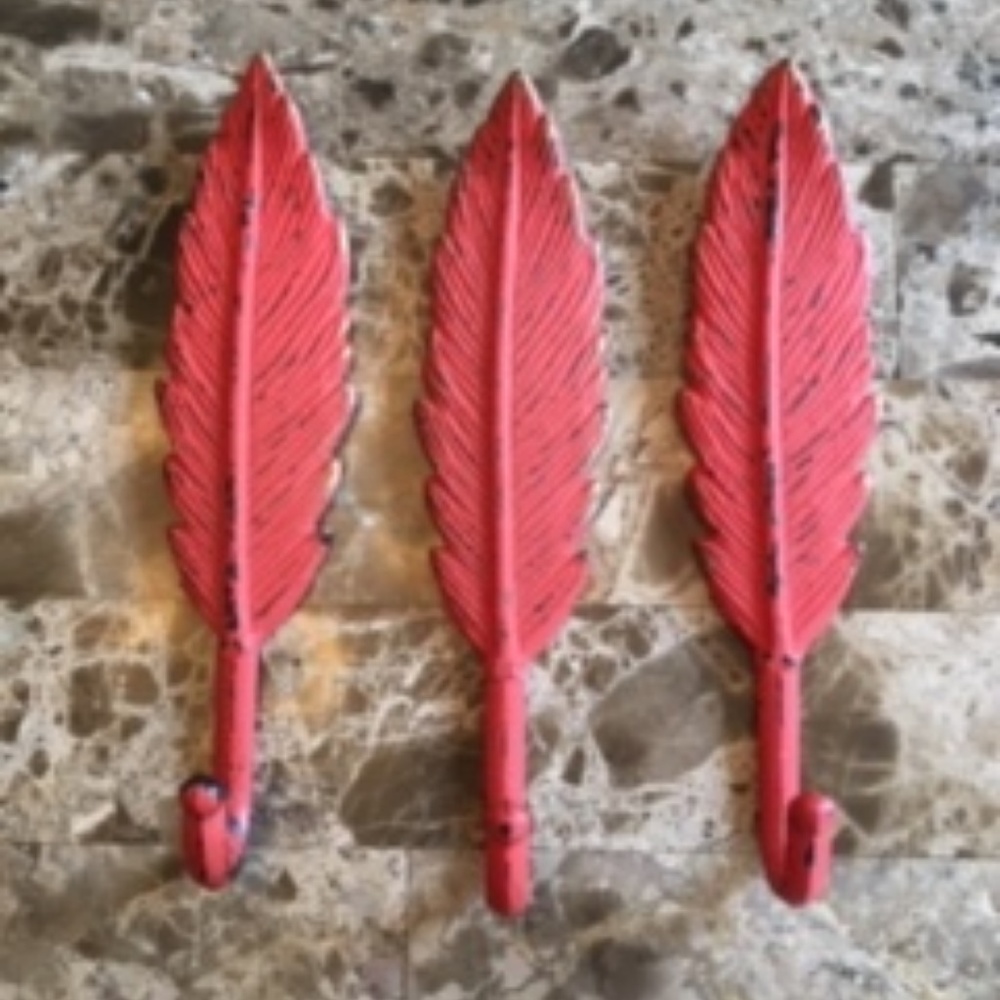 Decorative Bright Orange Feather Hooks